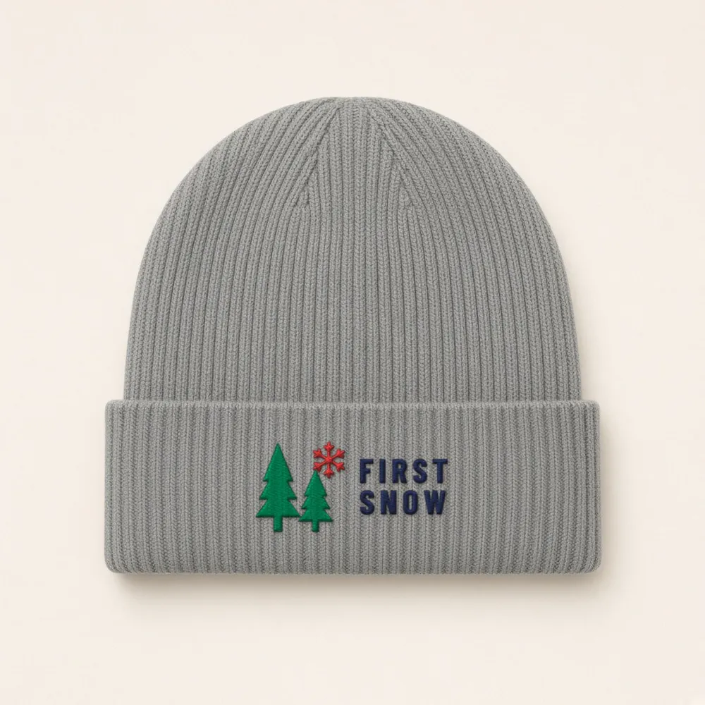 First Snow Toque in heather grey (digital mockup)