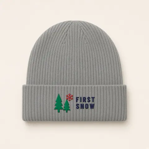 First Snow Toque in heather grey (digital mockup)
